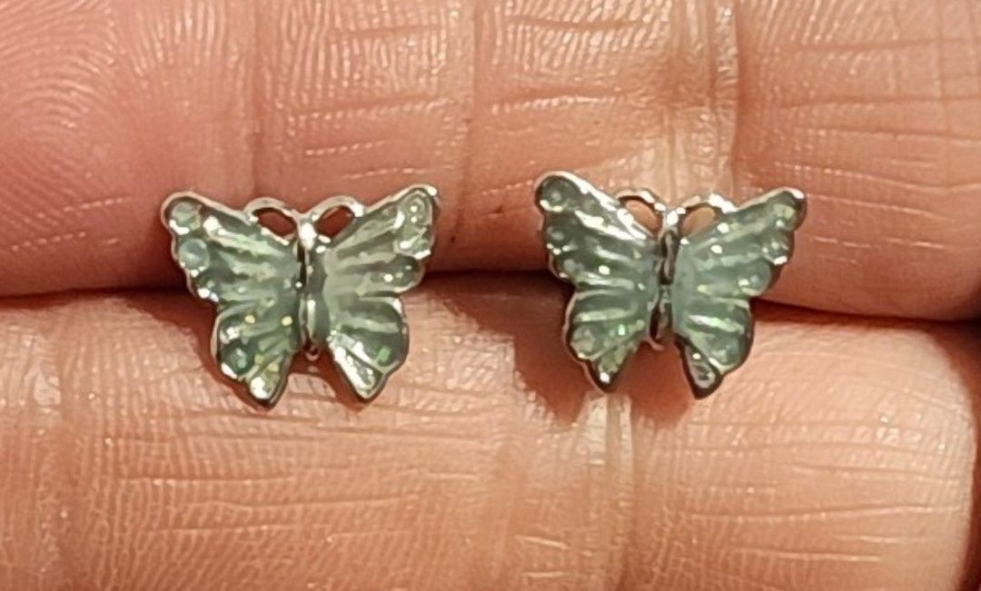 Butterfly With Glitter Earrings 