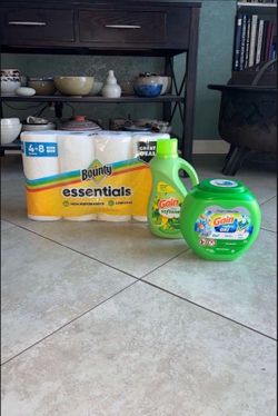 Gain Flings, Gain Fabric Softener, Bounty Paper Towels
