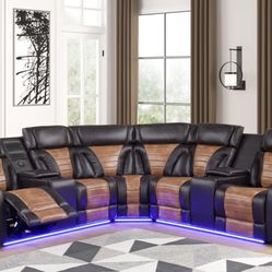 Brown Recliner Sectional 
