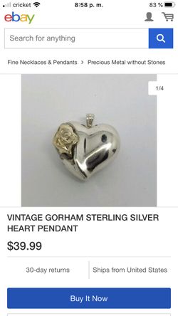 GORHAM STERLING HEART NECKLACE