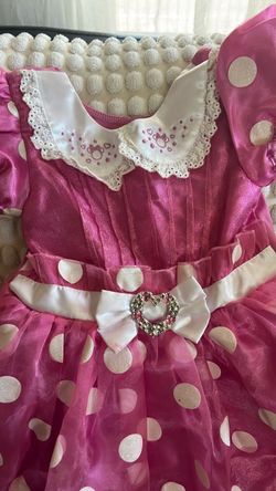 Girls Minnie Mouse Pink Polka Dot Dress