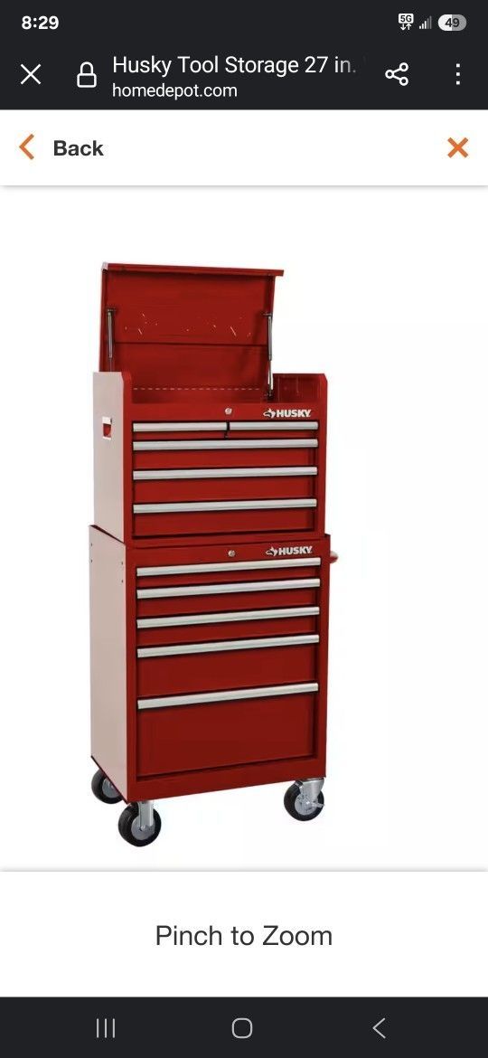 Husky 26 Inch Tool Box (Brand New Top Only In Red)