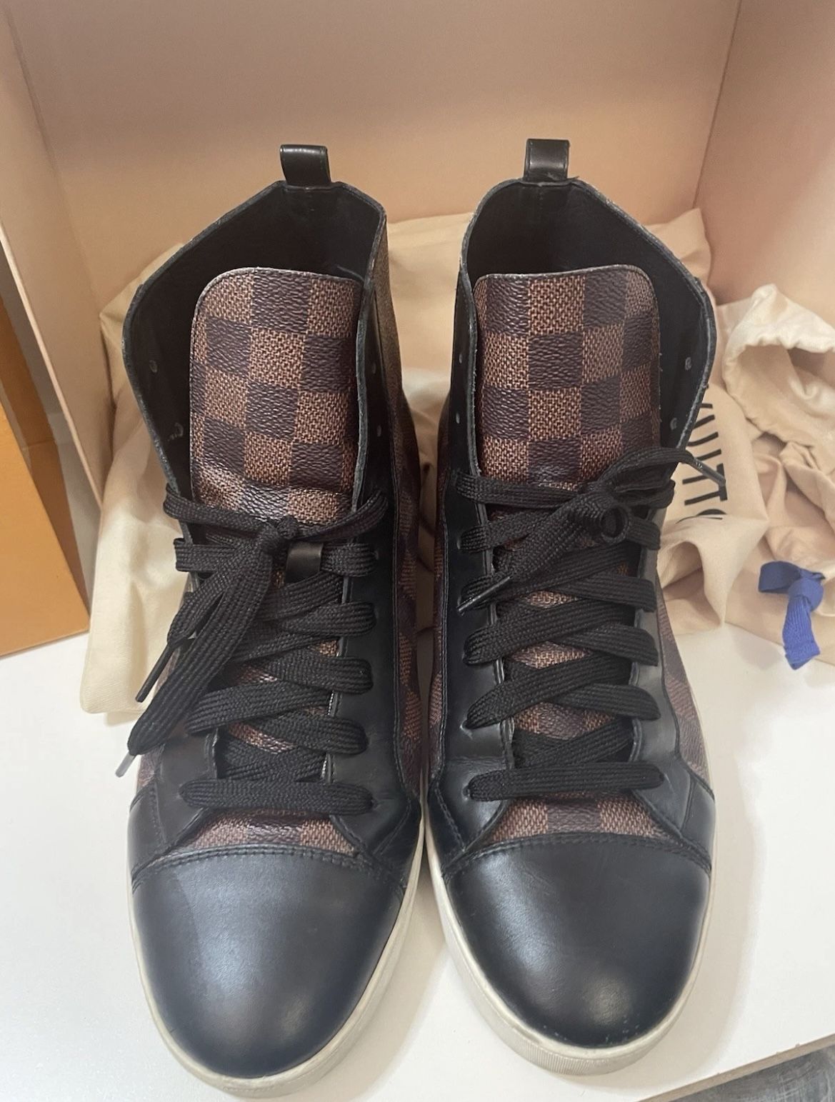 Louis Vuitton X Chapman Bros Match-Up Damier High Lion Sneakers Sz 8