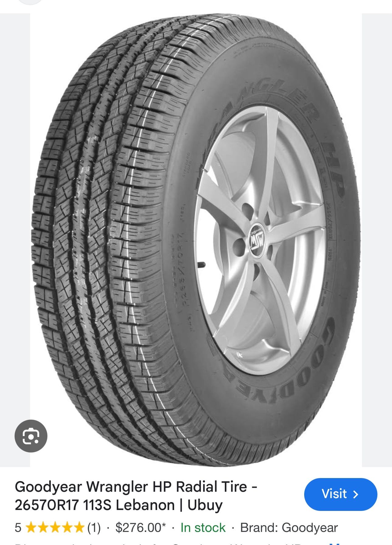 Goodyear Wrangler HP 265 70 OR 17 (never Used)