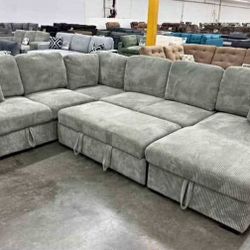 New X-Large Sleeper Sectional Couch With Storage Free Delivery 