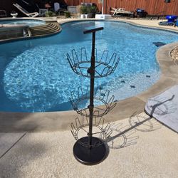 Household Essentials 3 Tier Revolving Shoe Tree, Steel Frame, Weighted Base, 18 Pairs, Shoe Rack