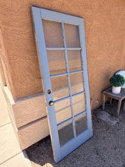 Wood Door with 10 Glass Panel Windows - 31.5” x 78.5”
