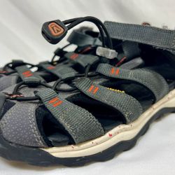 KEEN Big Kids' Newport Neo H2 Sandals; Size 5; Magnet And Spicy Orange