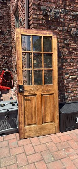 Solid hardwood entry door