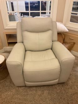 Power leather recliner with the headdress