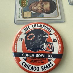 Vintage Chicago Bears Super Bowl XX NFC Champions 1985 NFL Football Button