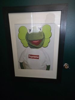 Supreme kermit the frog paintinng in frame