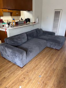 Grey sectional couch