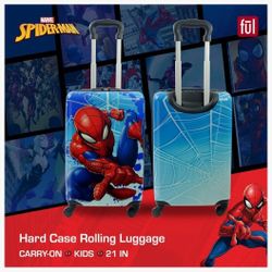Marvel Spider-Man 21 Inch Kids Carry On Luggage, Hardshell Rolling Suitcase with Spinner Wheels, Multi