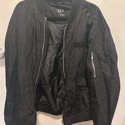 ZARA Black Bomber Jacket XL– Like New – $30