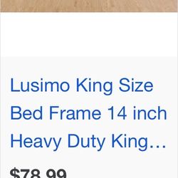 Lusimo King Size Bed Frame 14 inch Heavy Duty