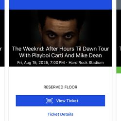 The Weeknd Concert Tickets Price Is Per Ticket
