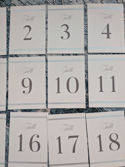 Heavyweight cardstock table numbers