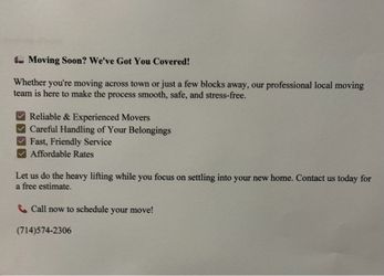 Moving company