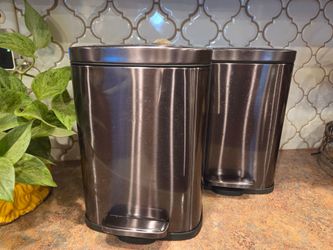 Stainless Steel Step Trash Cans – Set of 2