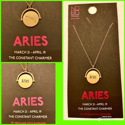 NEW Zodiac “ARIES” 2 Sided Swivel Constellation Necklace-Great Gift!