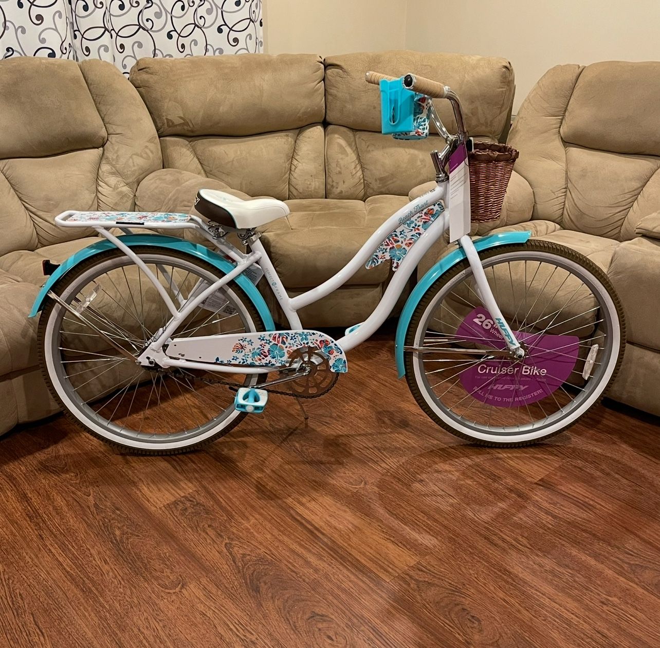Huffy Beach Front Cruiser Bike New 26" Wheels, 17” Frame Adult Cruiser Bike