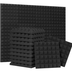 24 Pack-12 X 12 X 2 Inches Pyramid Designed Acoustic Foam Panels