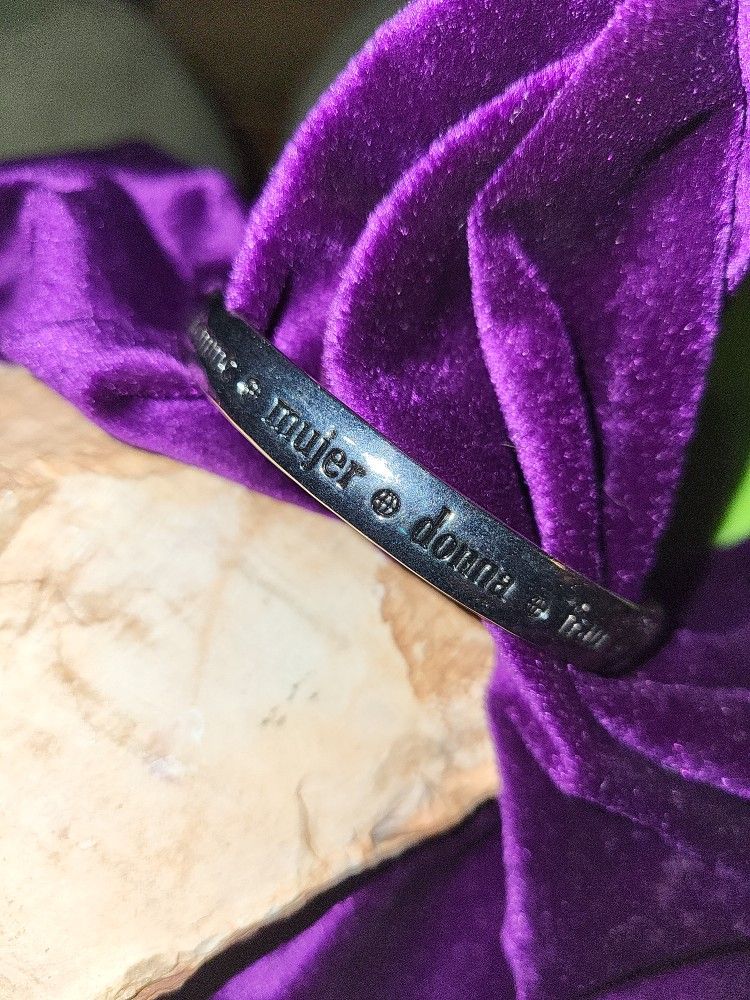 Silver Metal Stamped Bangle 