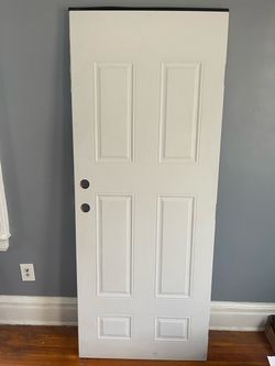 JELD-WEN 32x80 Steel Exterior Door Slab 6 Panel Primed Front Entry Door