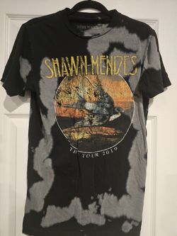 Shawn Mendes T-Shirt Adult S Black The Tour 2019 Concert Acid Wash Crew Neck