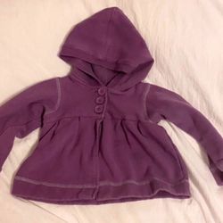 Toddler Girls Size 3T Purple Hooded Sweatshirt with 3 Buttons