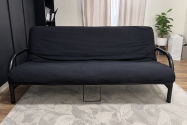 Black Futon Sofa Bed with Removable Washable Cover