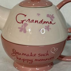 “You Make Happy Memories “ Grandma Teapot 
