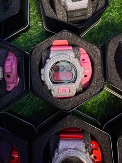 Pink moissanite bussdown g shock
