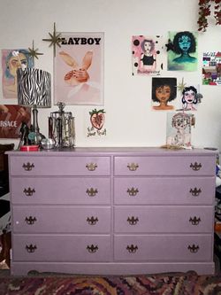 Super cute 8 draw lavender dresser!