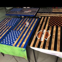 Custom Wood Flags 2 Sizes . Several Options . And Special Requests