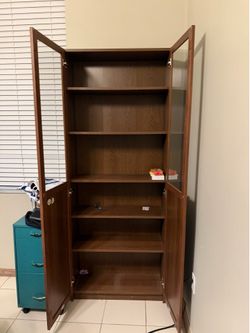 2 IKEA BILLY / OXBERG Bookcase with Glass Doors