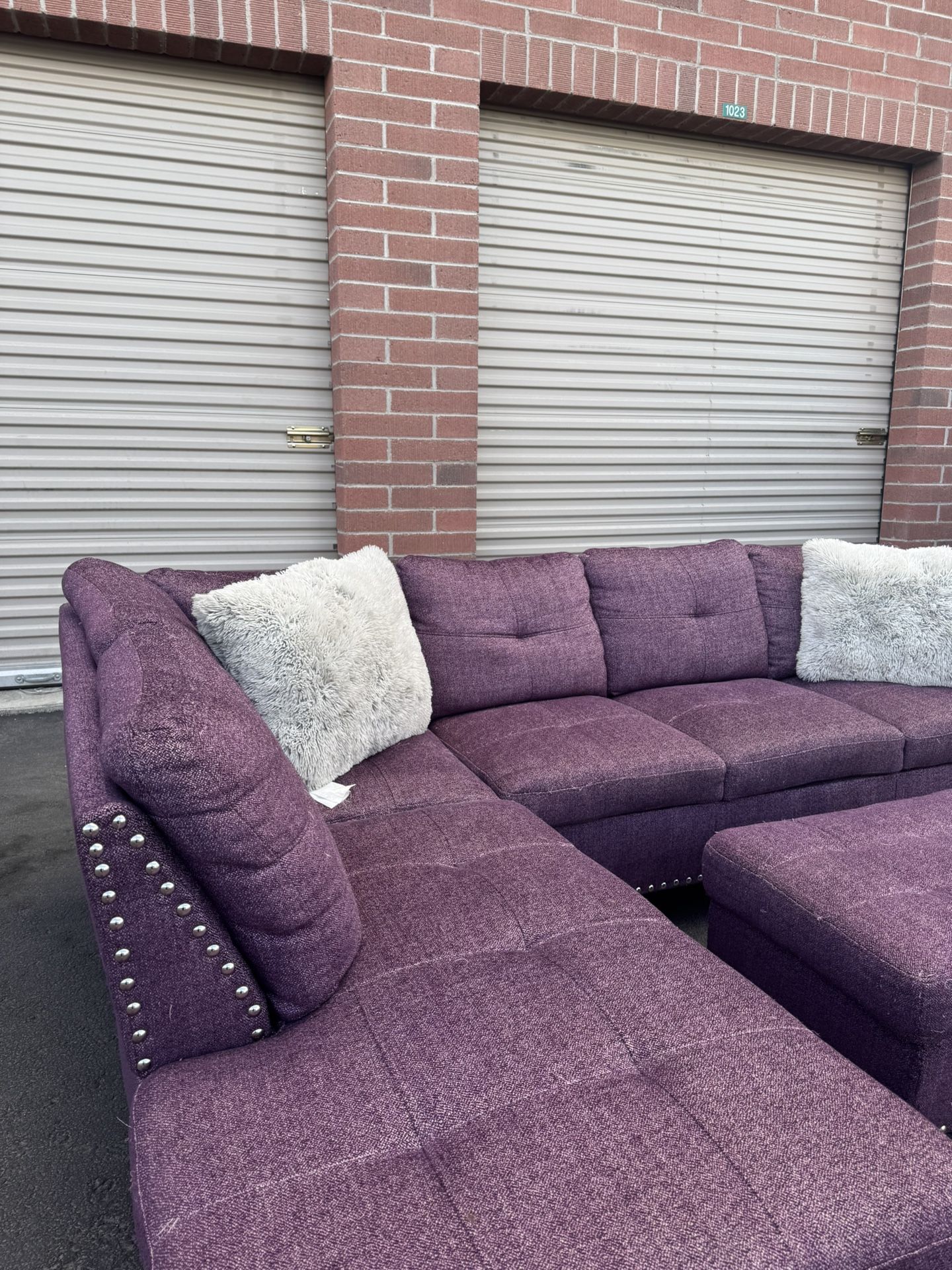 really nice purple sectional couch