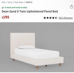 Dean Sand II Twin Upholstered Panel Bed