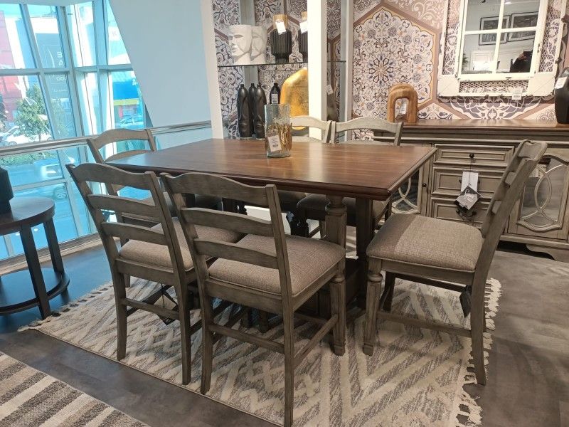 Lodenbay Antique Gray Dining Table And 6 Chairs$10 Down Payment Financing And Delivery