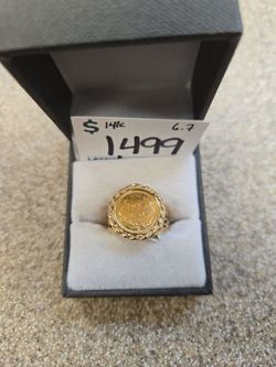 14k gold coin ring