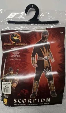 Halloween Mortal Kombat Scorpion Deluxe Adult Costume Cosplay Size XL Brand NEW