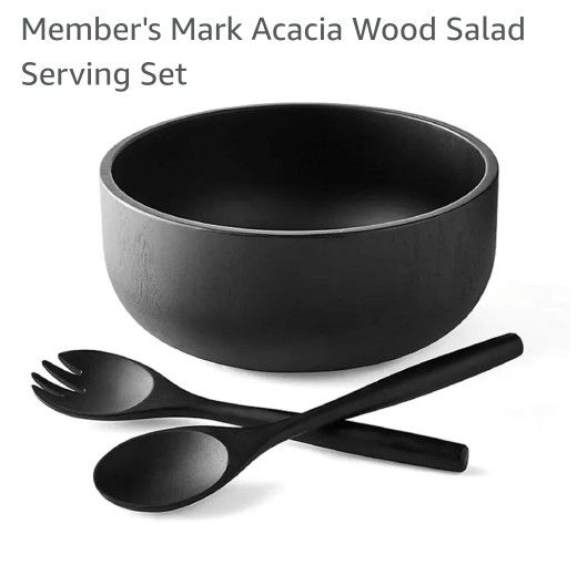 New!Member's Mark Acacia Hand Made Wood Salad Serving Set ( Reseda ca 91335)