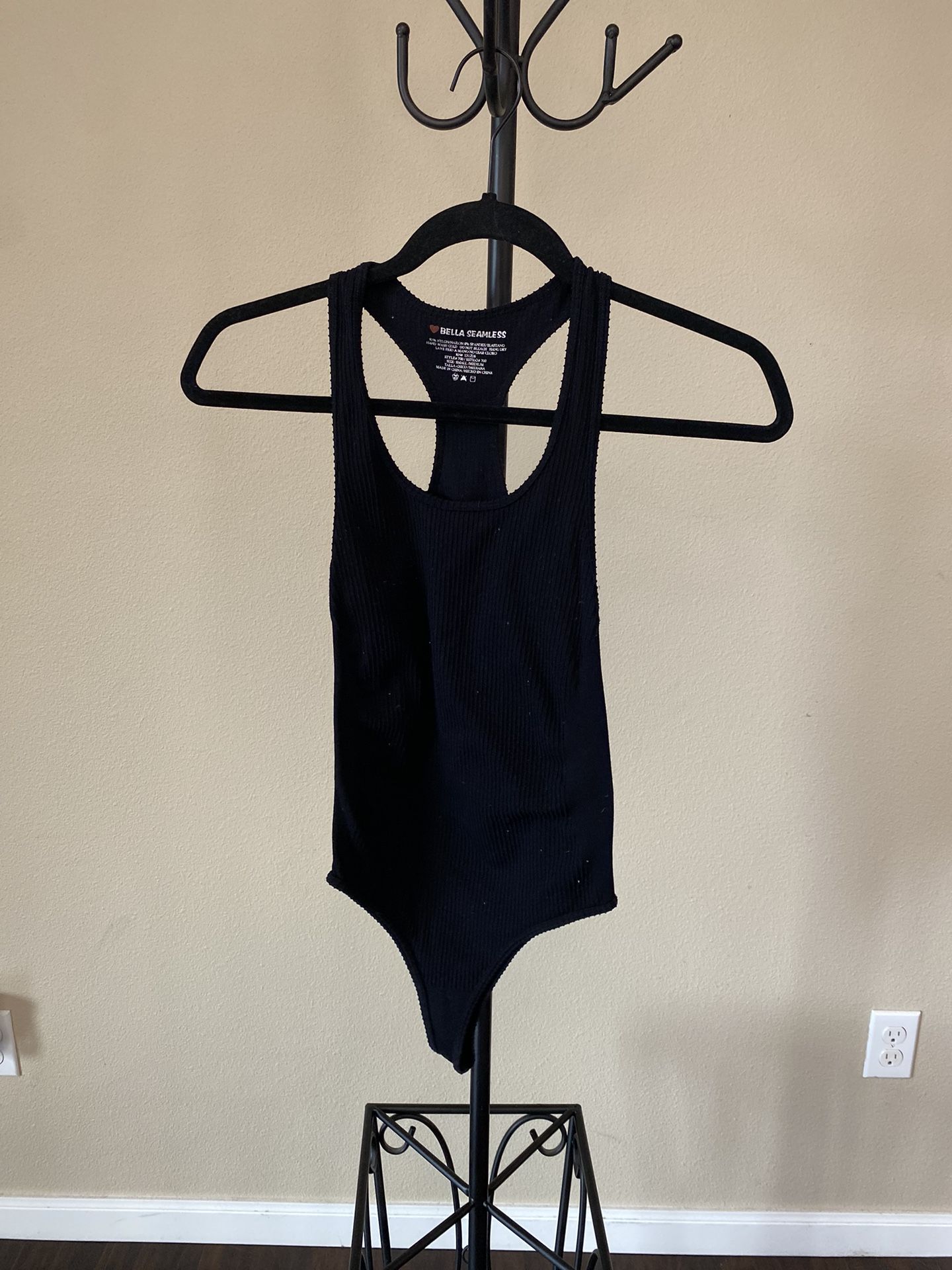 Black Bodysuit Tank Top Bodysuit Razorback Bodysuit