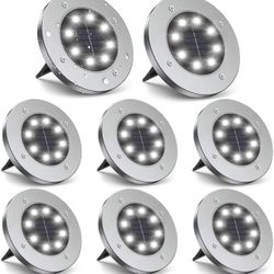 Solar Ground Lights, 16 Packs LED Solar Garden Lights Outdoor Waterproof Bright in - Solar Disk Lights for Pathway, Yard, Patio, Walkway, Outdoor De
