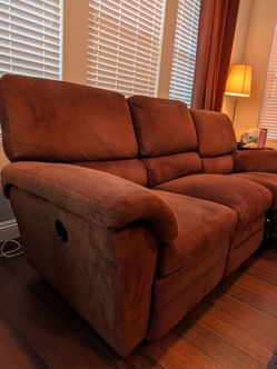 La-Z-Boy Brown Microfiber Reclining Sofa - Great Condition - 88"