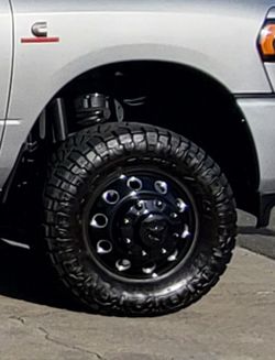 Stock Ram 3500 dually black wheels and nitto tires