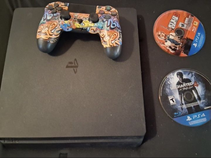 PS4 with games and 1 controller