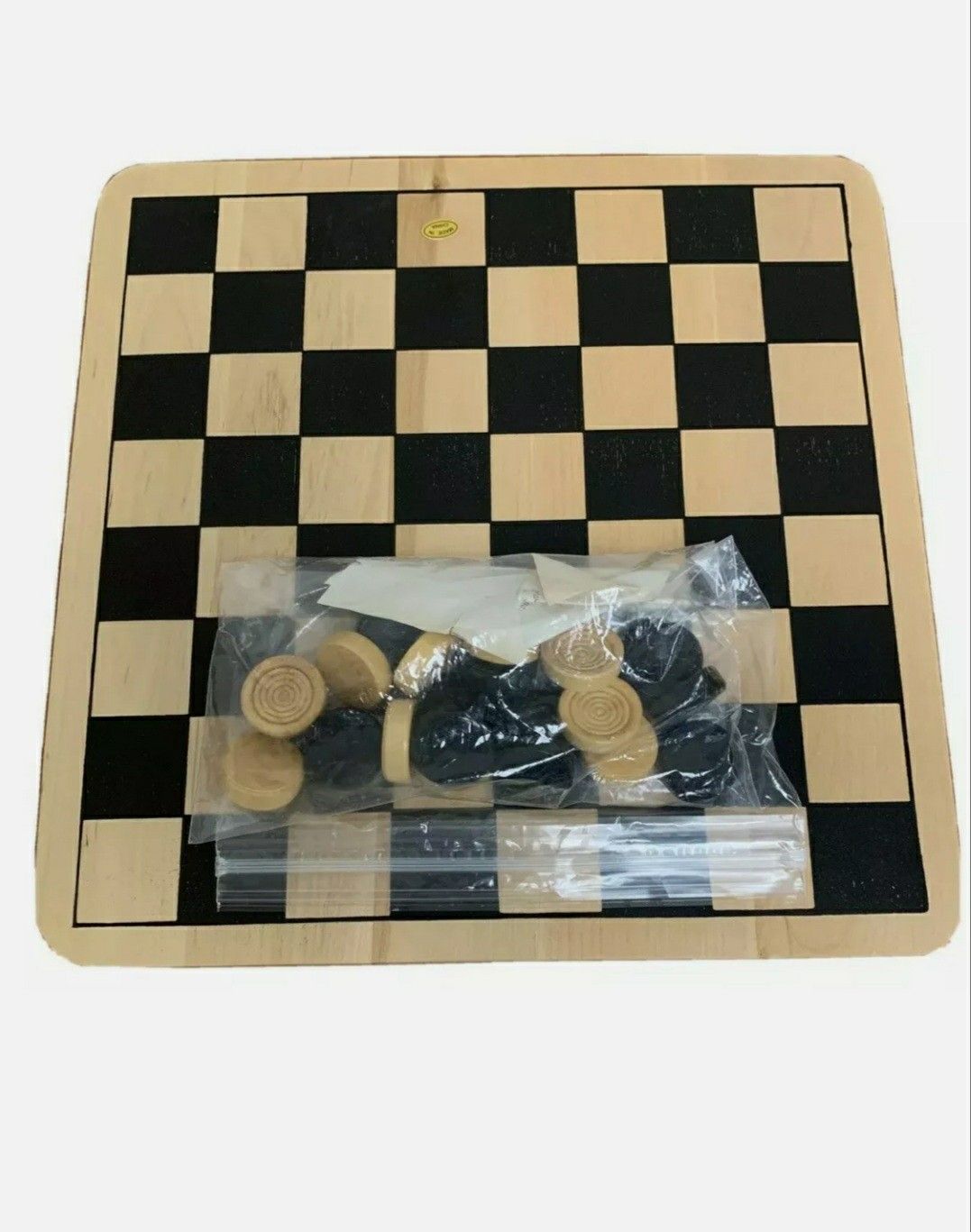 Cardinal Games Wood Checkers & Tic Tac Toe Game Board