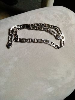 Sterling Silver Figaro Chain Necklace from Italy